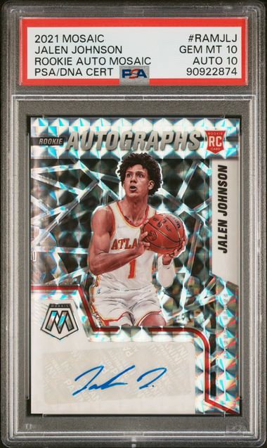 Basketball Jalen Johnson 2021 Mosaic Rookie Autographs PSA 10 Auto 10