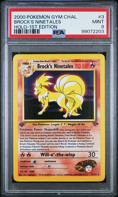 Pokémon Brock'S Ninetales 2000 Pokemon Gym Challenge 1st Edition Holo #3/132 PSA 9