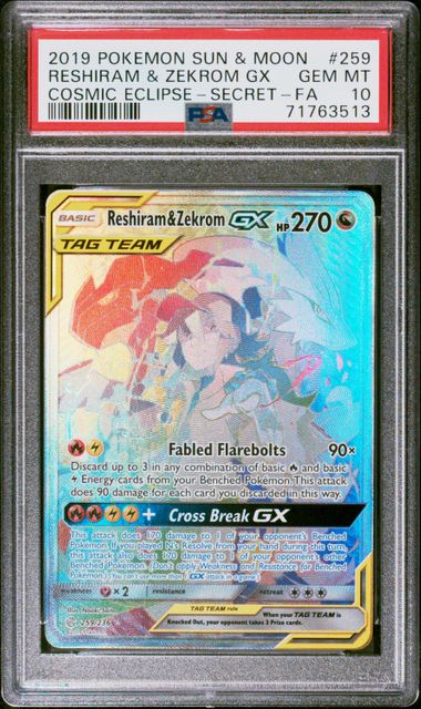 Sports PSA 10 Reshiram & Zekrom GX Secret
