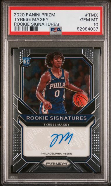 Basketball Panini Tyrese Maxey 2020 Panini Prizm Rookie Signatures PSA 10