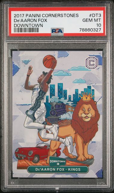 Basketball Panini De'Aaron Fox 2017 Panini Cornerstones Downtown PSA 10