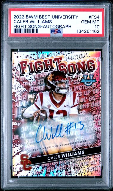 Baseball Bowman Caleb Williams 2022 Bowmans Best University Fight Song Autograph #'D 64/99 PSA 10