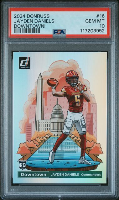 Sports Panini Jayden Daniels 2024 Panini Donruss Downtown Rc PSA 10