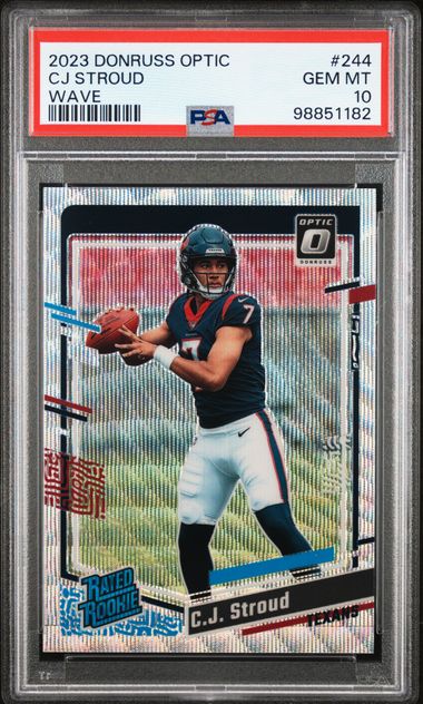 Sports Cj Stroud 2023 Donruss Optic Wave Prizm PSA 10 Rc