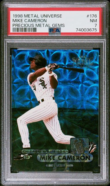 Baseball Mike Cameron 1998 Metal Universe Precious Metal Gems 16/50 #176 PSA 7