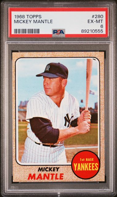Baseball Topps Mickey Mantle 1968 Topps #280 PSA 6