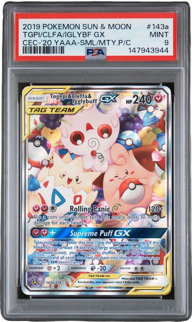 Pokémon PSA 9 Togepi/Cleffa/Igglybuff GX Cosmic Eclipse
