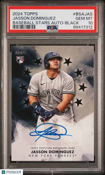 Baseball Topps 2024 Topps Baseball Stars Autographs Jasson Dominguez #Bsajas Black PSA 10