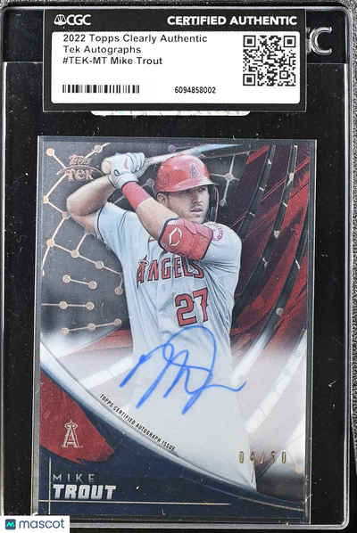 Sports Topps 2022 Topps Clearly Authentic Mike Trout #Tek-Mt 04/50 Tek Auto CGC Authentic