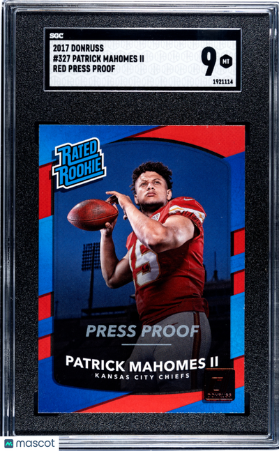 Sports 2017 Donruss Patrick Mahomes Ii #327 Red Press Proof SGC 9