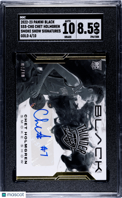 Sports Panini 2022 Panini Black Chet Holmgren #Sss-Chg Smoke Show Sigs. Gold SGC 8.5 Auto 10