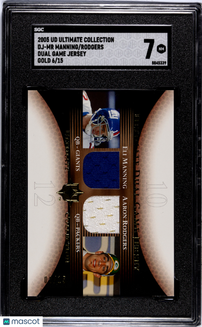 Sports Upper Deck 2005 Upper Deck Ultimate Manning Rodgers #Dj-Mr Dual Game Jersey Gold SGC 7