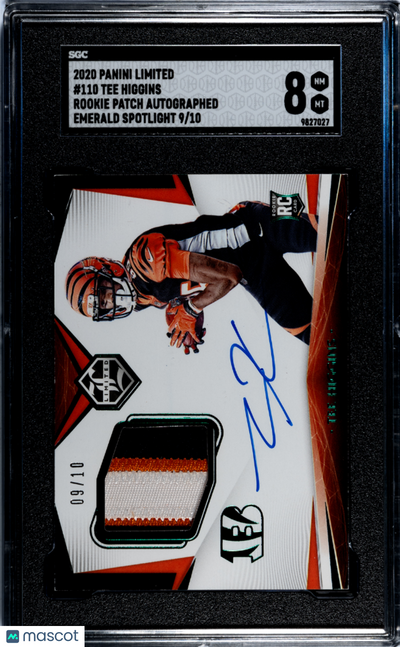 Sports Panini 2020 Panini Limited Tee Higgins #110 Rookie Patch Auto Emerald Spotlight SGC 8