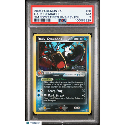 Pokémon 2004 Pokemon EX Team Rocket Returns Dark Gyarados #36 Tm.Rocket Returns-Rev.Foil PSA 7