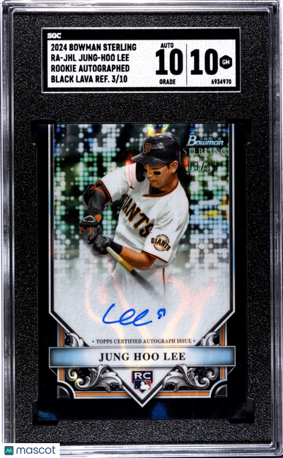 Baseball Bowman 2024 Bowman Sterling Jung-Hoo Lee #Ra-Jhl Auto Black Lava Refractor SGC 10/10