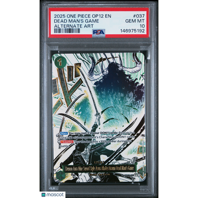 Pokémon 2025 One Piece Op12-Legacy Of The Master Dead Man'S Game #037 Alternate Art PSA 10