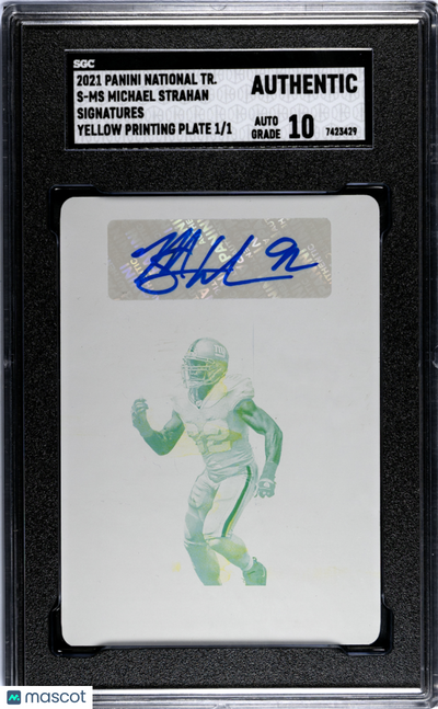 Sports Panini 2021 Panini National Michael Strahan #S-Ms Sigs. Yellow Plate SGC A Auto 10