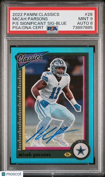 Sports Panini 2022 Panini Classics Micah Parsons #28 E Significant Sig Blue PSA 9 Auto 8