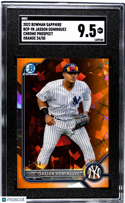 Baseball Bowman 2022 Bowman Sapphire Jasson Dominguez #Bcp-98 Chr. Pros. Orange SGC 9.5
