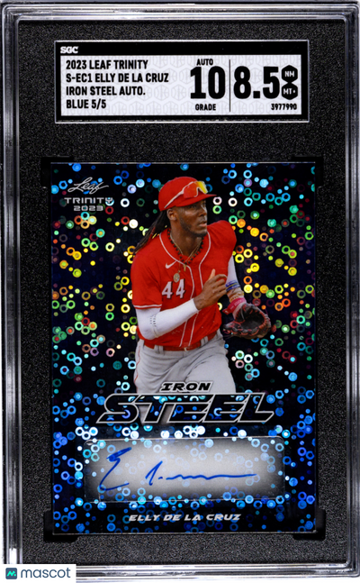 Sports 2023 Leaf Trinity Elly De La Cruz #S-Ec1 Iron Steel Blue SGC 8.5 Auto 10