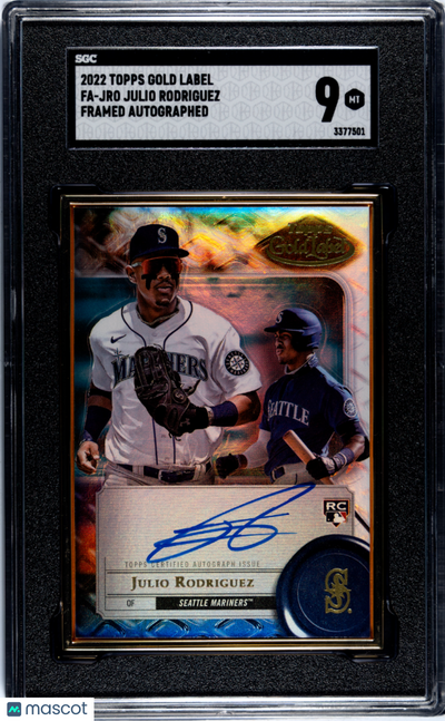 Sports Topps 2022 Topps Gold Label Julio Rodriguez #Fa-Jro Framed Autograph SGC 9