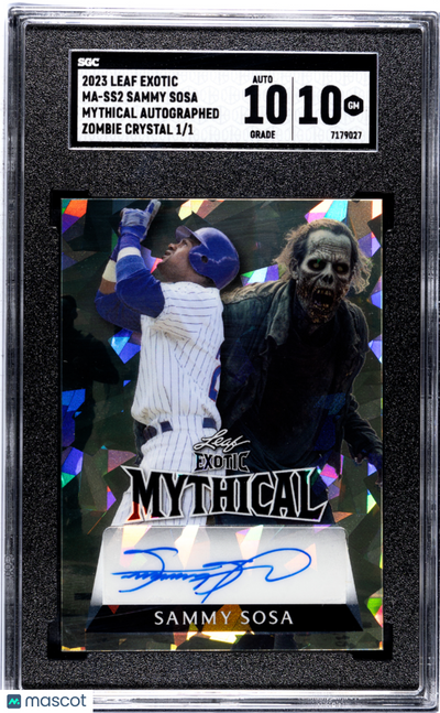 Sports 2023 Leaf Exotic Sammy Sosa #Ma-Ss2 Mythical Zombie Crystal 1 1 SGC 10 Auto 10