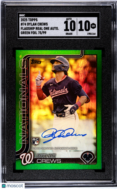 Sports Topps 2025 Topps Dylan Crews #74 Flagship Real One Autograph Green Foil SGC 10 Auto 10