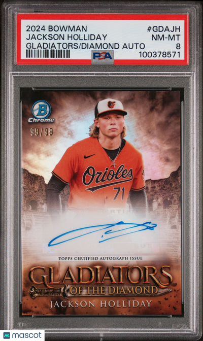 Baseball Bowman 2024 Bowman Gladiators Of The Diamond Auto Jackson Holliday #Gdajh 99/99 PSA 8