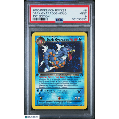Pokémon 2000 Pokemon Rocket Dark Gyarados #8 1st Edition PSA 9