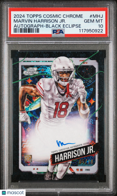 Sports Topps 2024 Topps Cosmic Chrome Auto Marvin Harrison Jr. #Mhj Black /10 PSA 10