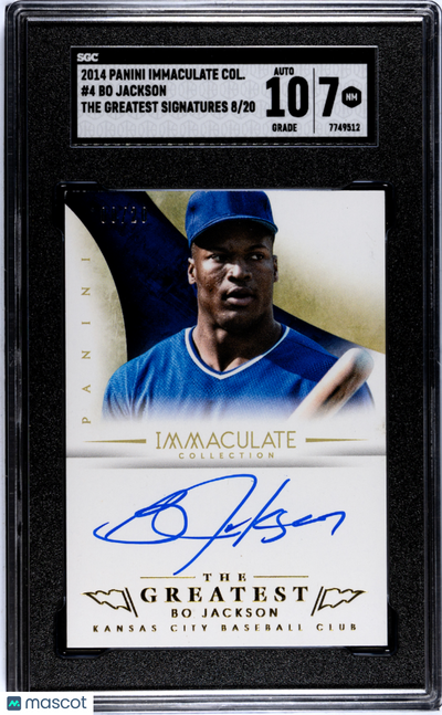 UFC MMA Panini 2014 Panini Immaculate Collection Bo Jackson #4 The Greatest Sigs. SGC 7 Auto 10