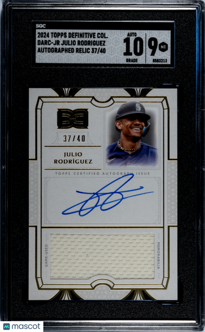 Sports Topps 2024 Topps Definitive Julio Rodriguez #Darc-Jr Auto Relic SGC 9 Auto 10