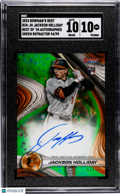 Baseball Bowman 2024 Bowman'S Best Jackson Holliday #B24-Jh '24 Auto Green Ref SGC 10 Auto 10