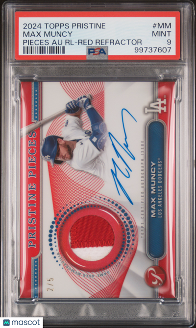 Sports Topps 2024 Topps Pristine Pieces Auto Relics Max Muncy #Mm Rl Red Refractor 2/5 PSA 9