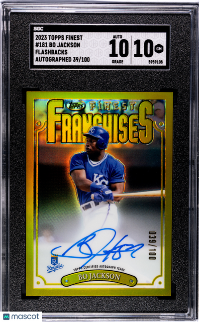Sports Topps 2023 Topps Finest Flashbacks Bo Jackson #181 Autograph SGC 10 Auto 10