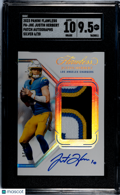 Sports Panini 2023 Panini Flawless Justin Herbert #Pa-Jhe Patch Autos. Silver SGC 9.5 Auto 10
