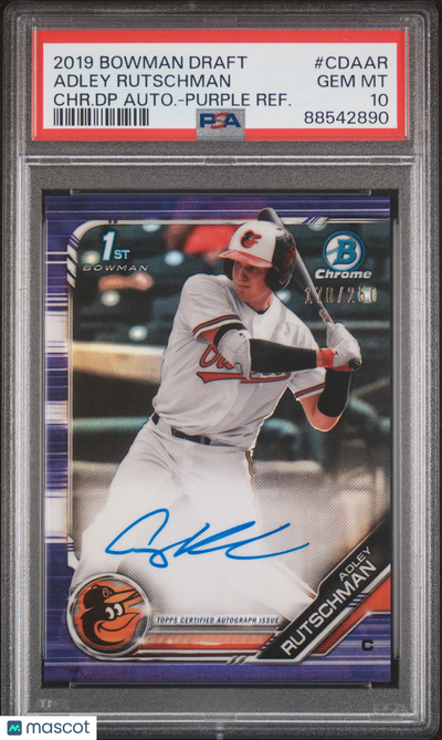 Baseball Bowman 2019 Bowman Draft Chrome Auto Adley Rutschman #Cdaar Chr. DP 170/250 PSA 10