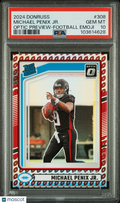 Sports Panini 2024 Panini Donruss Michael Penix Jr. #308 Optic Preview Football Emoji PSA 10