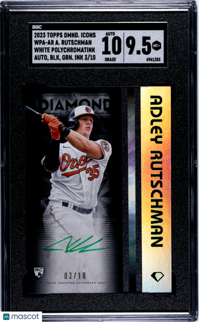 Sports Topps 2023 Topps Diamond Icons Adley Rutschman #Wpa-Ar White , Green SGC 9.5 Auto 10