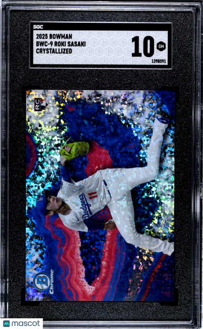 Baseball Bowman 2025 Bowman Roki Sasaki #Bwc-9 Crystallized SGC 10