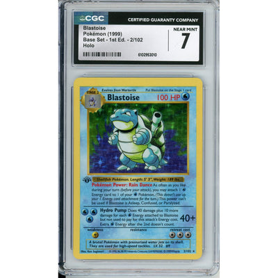 Pokémon Pokemon Graded: Blastoise 1st Edition 2/102 Base Set (1999) Holo CGC 7