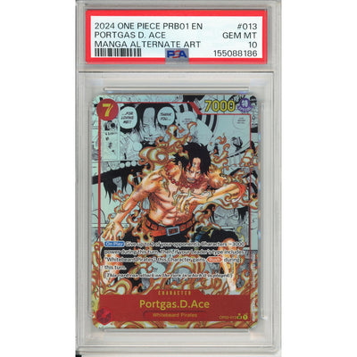 One Piece TCG One Piece Graded: Portgas D. Ace Prb01 Manga Alt Art (2024) PSA 10