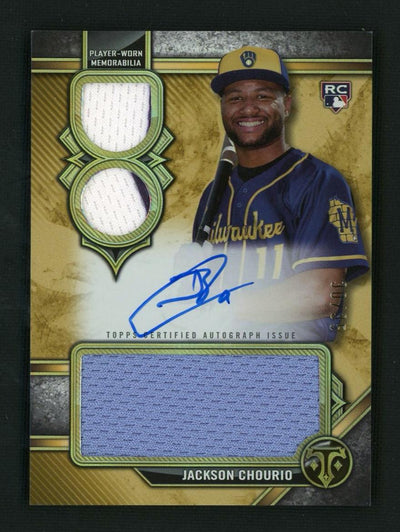 Baseball Topps 2024 Topps Triple Threads Rar-Jch Jackson Chourio Rookie /45 Milwaukee Brewers Auto