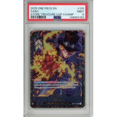 One Piece TCG One Piece Graded: Sabo Op13-120 Store Treasure Cup Champ. 2025 PSA 9