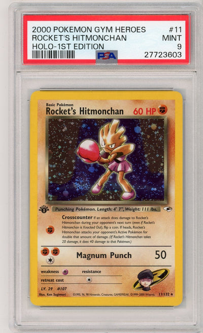 Pokémon Rocket'S Hitmonchan 2000 Pokemon Gym Heroes 1st Edition Holo #11/132 PSA 9