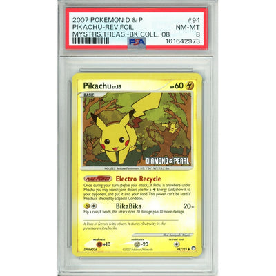 Pokémon Pokemon Graded: Pikachu 94/123 Diamond & Pearl (2007) Reverse Foil PSA 8