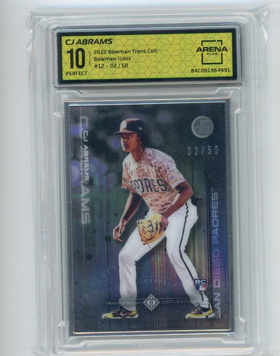 Baseball Bowman Cj Abrams 2022 Bowman Transcendent Collection Bowman Icons /50 Arena Club Perfect 10
