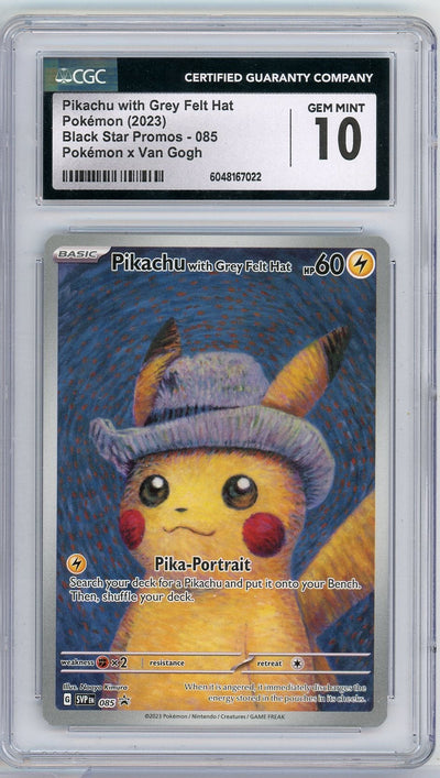 Pokémon Pikachu With Grey Felt Hat PokéMon X Van Gogh #085 CGC 10