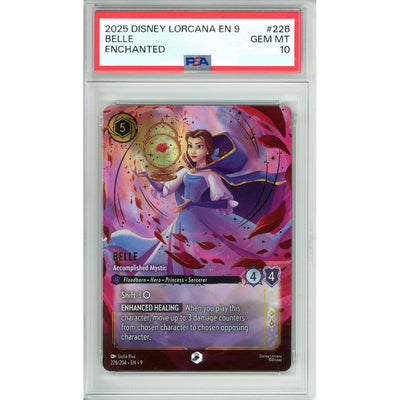 Disney Lorcana Lorcana Graded: Belle Accomplished Mystic 226/204 Enchanted (2025) PSA 10