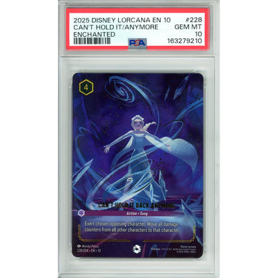 Disney Lorcana Lorcana Graded: Can'T Hold It Back Anymore 228/204 Enchanted (2025) PSA 10